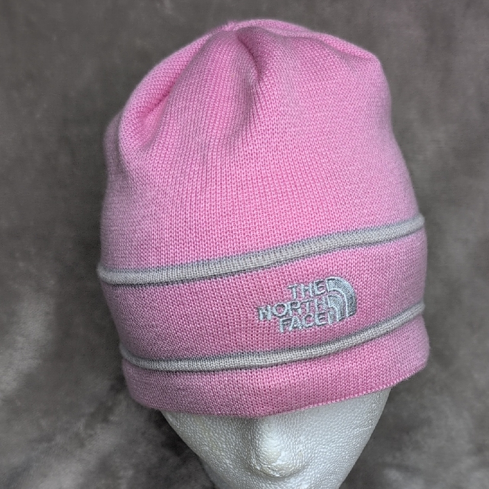 The North Face Pink and Gray Beanie